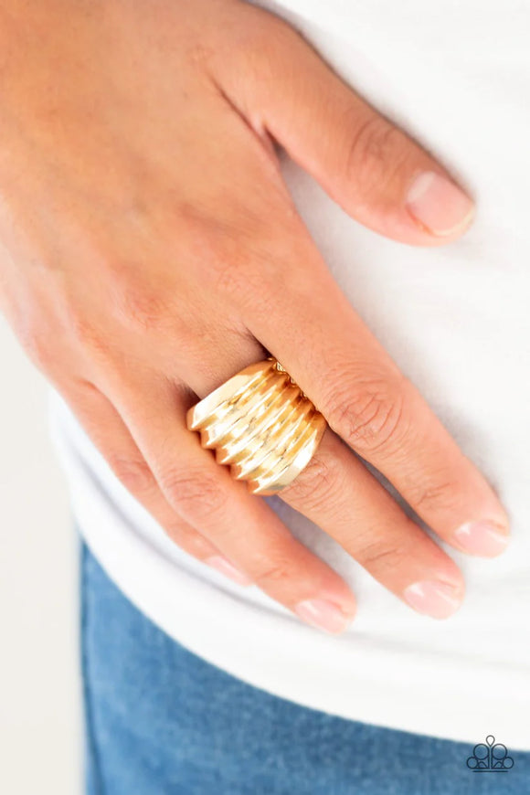 Hit Em Where It Hurts - gold - Paparazzi ring