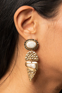 Earthy Extravagance - Gold Post Earrings