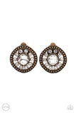 DAZZLING DEFINITION - BRASS EARRINGS