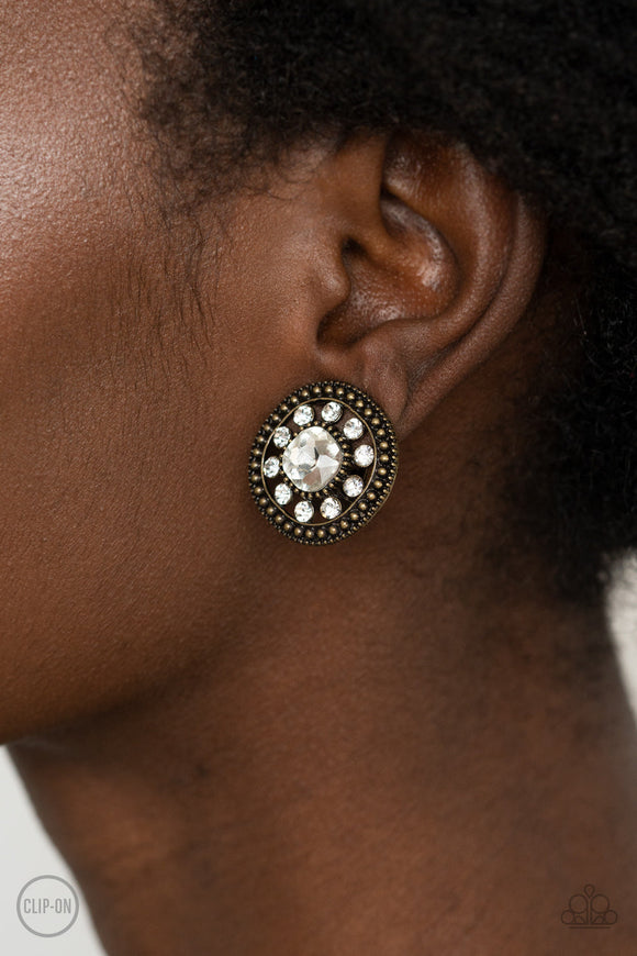 DAZZLING DEFINITION - BRASS EARRINGS